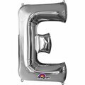 Goldengifts 32 in. Letter E Silver Supershape Foil Balloon - Silver - 32 in. GO3581788